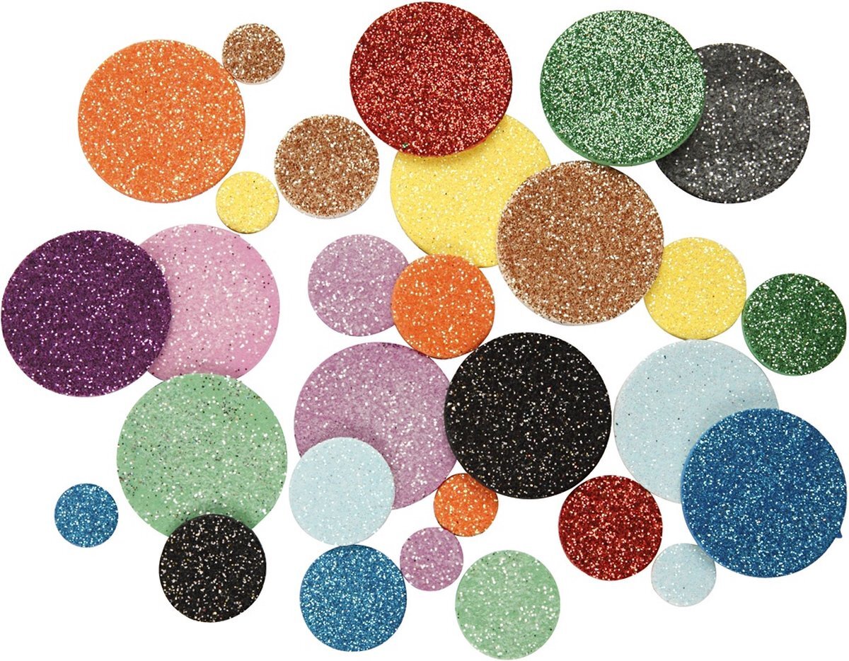 creotime Foamstickers Cirkels Glitter 150 Stuks