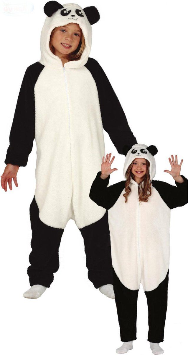 Panda Onesie Kind - Wit/Grijs - Polyester - EAN: 8434077836316