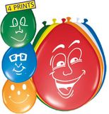 Folat - Ballonnen 30cm Happy Face 8 stuks