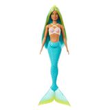 Barbie Zeemeerminpop met tweekleurig blauw-geel fantasiehaar