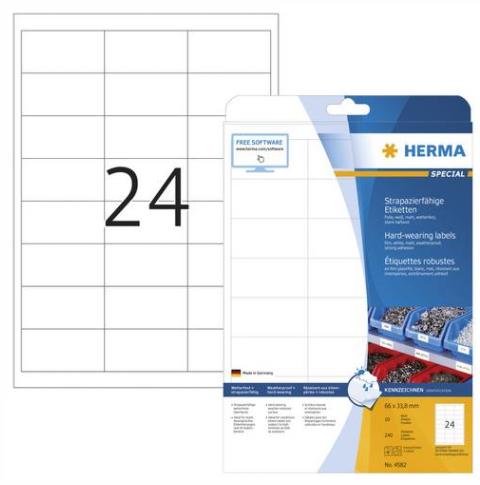 HERMA 4582 - Printeretiketten - wit