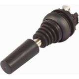 Eaton Joystick, met één schakelpunt per bedieningsrichting, met metalen as, 2 standen, frontring zwart, vergrendelend, horizontaal