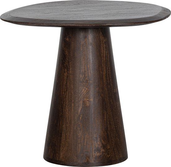 WOOOD Posture Bijzettafel - Ovaal - Mangohout - Walnoot - Industrieel