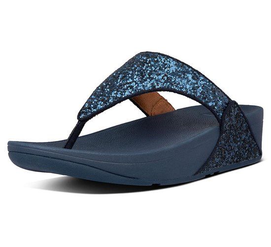 FitFlop Lulu Glitter Teenslippers Dames - Blauw Maat 39
