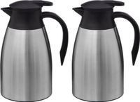 5five Thermoskan - 2x - RVS - 1500 ml - dubbelwandig - isoleerkan - koffiekan