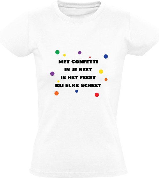 Sol's Met confetti in je reet Dames T-shirt XL - Wit