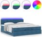 vidaXL - Ottoman bed met matras en LED's - 160x200cm - fluweel - donkerblauw