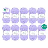 Gründl Classico wol (Oeko-Tex®-gecertificeerd breigaren van 50% scheerwol (Merino) & 50% polyacryl, 50 g/120 m, naalddikte: 3,5-4,5, 10 bollen à 50 g), lila