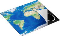 Chefcare Inductie Beschermer Wereldkaart - 59x52 cm - Multicolor - Inductie Mat