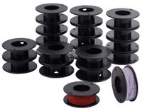 20 bobines en plastique vides, noires, de 5,5 cm, pour fils et pelotes