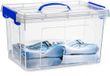 Plasticforte Opslagbox - met deksel - transparant blauw - 18.5 liter - 42 x 30 x 24 cm - kunststof