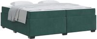 vidaXL Bedframe met matras Donkergroen 200 x 200 cm Stof