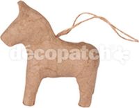 Decopatch hanger kerstmis Zweeds Paardje om op te hangen 8 cm bruin papier