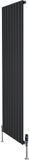 MonsterShop 1-kolom design radiator - 1800x560 mm - zwart - thermostaatkraan