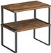 Merkloos Étagères à épices set van 4 - Étagères de cuisine - Rangement de cuisine extensible - Empilable - Métal et panneau de particules - Insert d'étagère - Armoire de cuisine - Vintage - Marron-noir Organisateur d'armoire de cuisine