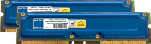 GLOBAL MEMORY 512MB (2 x 256MB) RAMBUS PC700 ECC RDRAM RIMM RAM KIT