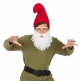 Boland Kabouter set - baard - wit - puntmuts - rood - carnaval - verkleden