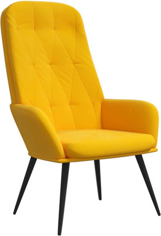 vidaXL Relaxstoel fluweel mosterdgeel