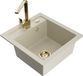 Mexen Vito granieten spoelbak 1-kommers met keukenmengkraan Rita, beige
