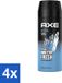 Axe Ice Chill Deodorant Bodyspray - 48hrs Fresh - Iced Mint & Lemon - 150 ml - 4 Stuks