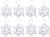 Koopman International Décorations de Noël Flocons de neige - 8x pièces - 11 cm - blanc - plastique - pendentif