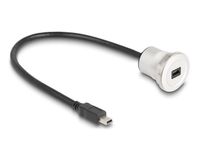 DeLOCK 88186 USB-kabel USB 2.0 0,3 m Mini-USB B Zwart, Zilver