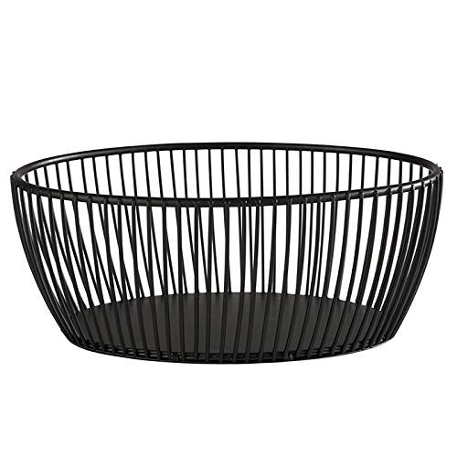 APS "SVART" ovaal metalen gaasmandje, broodmandje, fruitmandje, groentemandje, zwart