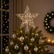 Lumineo Verlichte kerst piek - ster vorm - zilver - micro led lampjes - warm wit - H27