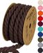 Halbach Seidenbänder gerecycled katoenen koord, breedte: 10 mm/lengte 4 meter, duurzaam katoengaren voor macramé, natuurlijk koord om te knutselen, kleur: donkerbruin