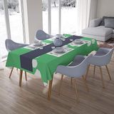 Bonamaison Tafelkleed, Anti-Mold, Sneldrogend, Waterdicht, 100% Polyester Tafellaken, Petroleum Groen, Wit, 140 x 200 Cm
