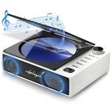 NONE Retro-ontwerp draagbare cd-speler met Bluetooth, anti-skip, hifi-geluid, USB-C, 4,5 uur batterijduur en FM