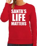 Bellatio Decorations Santas life matters Kerst sweater / foute Kersttrui rood voor dames - Kerstkleding / Christmas outfit XL