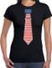 Bellatio Decorations Verkleed shirt voor dames - Amerika - Zwart - XL