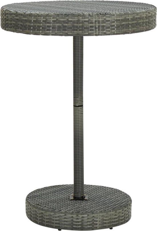 vidaXL Tuintafel 75,5x106 cm poly rattan grijs