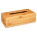 Berilo Tissuedoos/tissuebox - naturel - rechthoekig - bamboe hout - 25 x 14 x 8.5 cm - voor kleine zakdoekjes - navulbaar