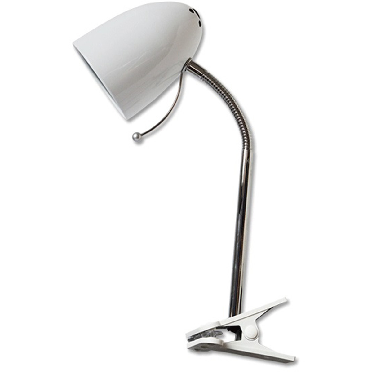 BES LED LED Klemlamp - Aigi Wony - E27 Fitting - Flexibele Arm - Rond - Glans Wit