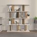 Stijlvolle boekenplank, wit en walnoot, 120 x 141 x 24,6 cm, 100% melamine gecoat deeltjesbord, 18 mm dik, perfect voor moderne decoratie thuis en op kantoor