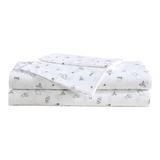 Eddie Bauer Luxe beddengoedset van percal katoen met bijpassende kussenslopen, sierlijk en fris, volledig elastisch (champagnegroen, tweepersoonsbed)