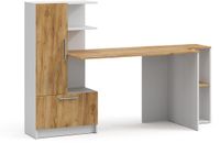 Vicco Bureau Tomy, Wit/Goudkleurig Eiken, 150 x 59 cm Set van 2