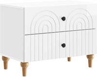 vidaXL Nachtkastje Hoogglans Wit 62 x 34,5 x 48 cm Bewerkt hout