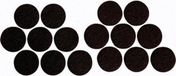 Perel Vilt | Ø 25 mm | 16 stuks (Rond, Zelfklevend, Zwart)