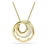 Swarovski Hyperbola ketting, Ronde slijpvorm, Wit, Goudkleurige toplaag