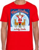 Bellatio Decorations Fout Kerstshirt / t-shirt - Now I believe in Holy Santa - rood voor heren - kerstkleding / kerst outfit S