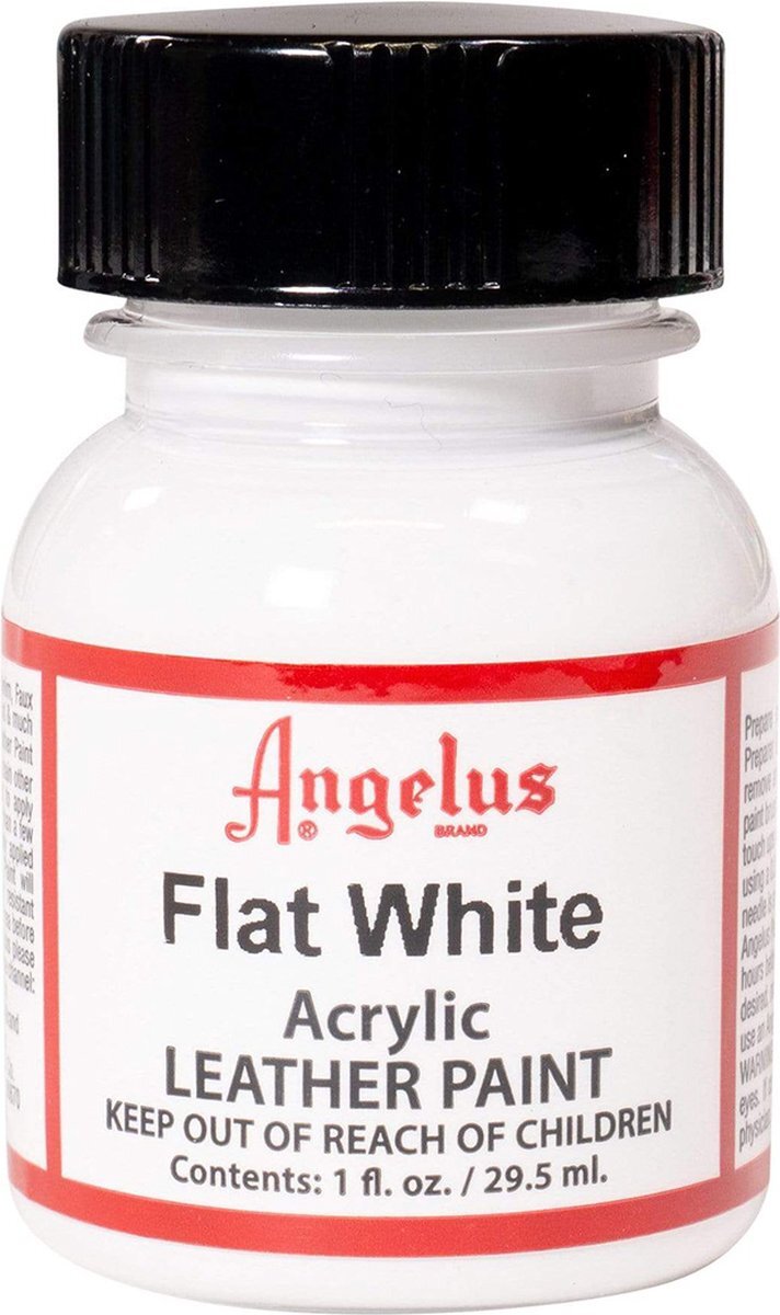 Angelus Acrylic Leather Paint - Flat White - Textielverf voor leren stoffen - Matte afwerking - 29,5ml