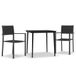 VidaXL 3099275 Ensemble de jardin noir plastique, acier