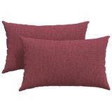 vidaXL - Zitkussens - 2 - st - Stof - Wijnrood - 50 - x - 30 - cm