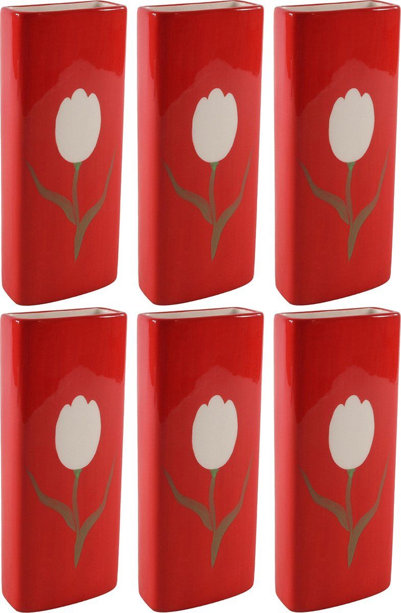 Svenska Living Radiatorbak luchtbevochtiger/waterverdamper - 6 st - 20 x 8 cm - porselein - rood