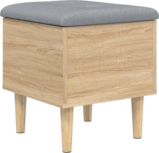 vidaXL Opbergbankje 42x42x46 cm bewerkt hout sonoma eikenkleurig