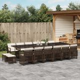 Prolenta Maison Exclusive Tuinset voor buiten, 17-delig, met kussens, bruin, van polyrotan