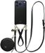 AVY Leren Hoesje geschikt voor Apple iPhone 17 Pro Max | Met Koord en Mini Telefoontasje | Compatibel met MagSafe | Leather Case met 30CM & 130CM Koord & Pouch | Leather Set | Zwart